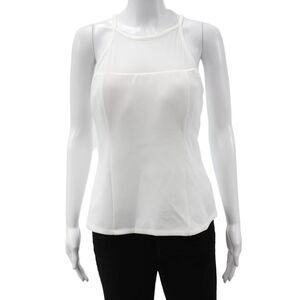 Hedge Women White High Neck Camisole Sleeveless Athleisure Size XL